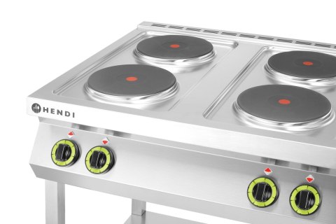 Kuchnia elektryczna 4-płytowa na podstawie otwartej, HENDI, Kitchen Line, 400V/10400W, 800x700x(H)900mm