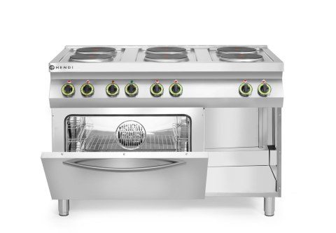 KUCHNIA ELEKTRYCZNA 6-PŁYTOWA KITCHEN LINE Z KONWEKCYJNYM PIEKARNIKIEM ELEKTRYCZNYM GN 1/1