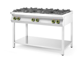 Kuchenka gazowa 6-palnikowa z otwartym stojakiem, HENDI, Kitchen Line, 28,5kW, 1200x700x(H)900mm