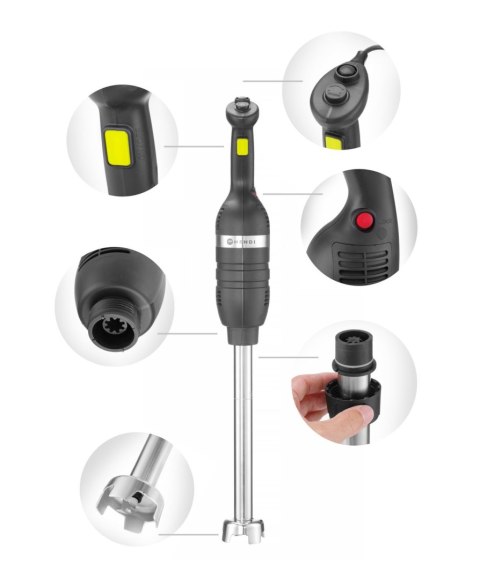 Mikser ręczny 500 ze zmienną prędkością i ramieniem 500mm, HENDI, Kitchen Line, czarny, 230V/500W, o100x916mm