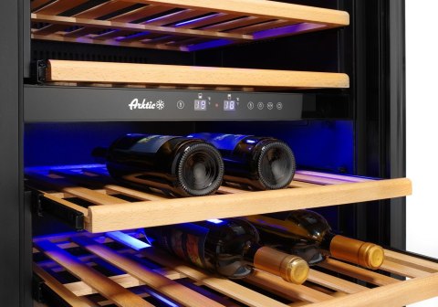 Lodówka do wina 2-strefowa, 72 butelki, Arktic, 232L, 230V/110W, 595x675x(H)1215mm