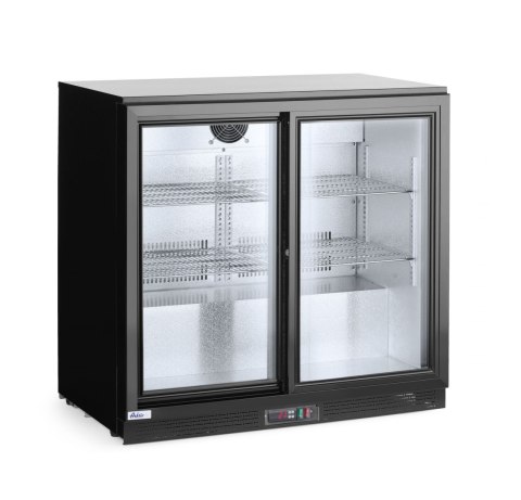 Lodówka barowa z podwójnymi drzwiami suwanymi, Arktic, 158L, czarny, 230V/160W, 520x900x(H)870mm
