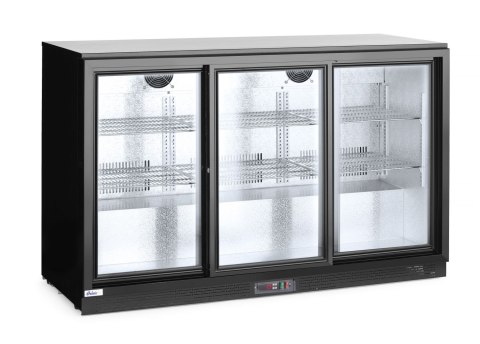 Lodówka barowa z potrójnymi drzwiami suwanymi, Arktic, 254L, czarny, 230V/160W, 1350x520x(H)865mm