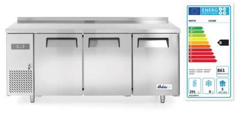 Stół chłodniczy 3-drzwiowy z agregatem bocznym, Arktic, Kitchen Line, 291L, 230V/270W, 600x1800x(H)840mm
