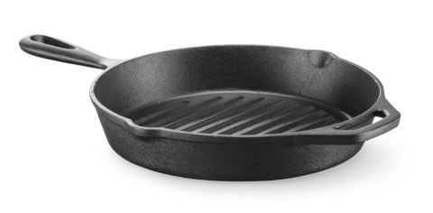 Patelnia żeliwna do grillowania, okrągła, HENDI, 398x265x(H)48mm