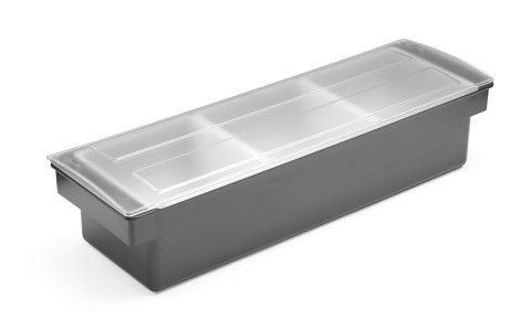 Pojemnik barmański na dodatki do drinków - 5 wkładów, BarUp, czarny, 480x150x(H)100mm