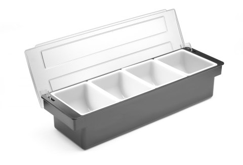 Pojemnik barmański na dodatki do drinków - 5 wkładów, BarUp, 480x150x(H)100mm