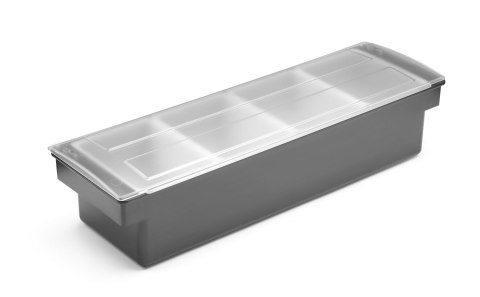 Pojemnik barmański na dodatki do drinków - 5 wkładów, BarUp, 480x150x(H)100mm