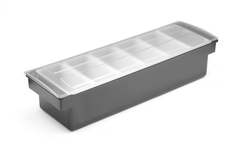 Pojemnik barmański na dodatki do drinków - 5 wkładów, BarUp, 480x150x(H)100mm