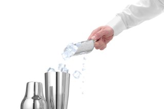 Szufelka barmańska aluminiowa z otworami