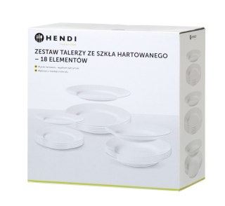Zestaw talerzy Opal - 18 elementów, HENDI, 18 szt., ⌀mm
