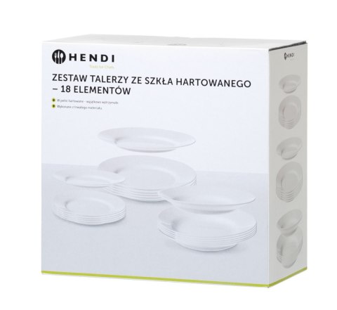 Zestaw talerzy Opal - 18 elementów, HENDI, 18 szt., ⌀mm