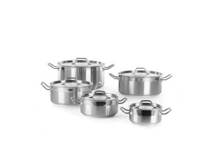 Garnek niski z pokrywką, HENDI, Profi Line, 12L, ⌀320x(H)150mm
