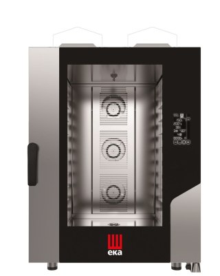 Piec konwekcyjno-parowy Millennial Black Mask Bakery, 10× 600×400 mm - sterowany elektronicznie, gazowy, Tecnoeka, 230V/700W, 18