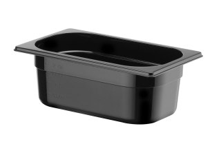 Pojemnik GN 1/4 z czarnego poliwęglanu, HENDI, Profi Line, GN 1/4, 2,8L, czarny, 265x162x(H)100mm