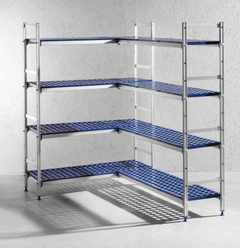 Regał magazynowy aluminiowy, HENDI, 1280x405x(H)1685mm