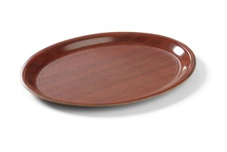 Taca do serwowania CAMBRO Mykonos, antypoślizgowa, w kolorze mahoniowym owalna, 210x290