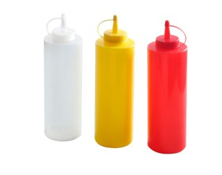 Dyspensery do zimnych sosów - 3 szt., HENDI, 0,7L, transparentny, 3 szt., ⌀70x(H)245mm