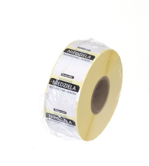 Etykiety Food Safety na każdy dzień tygodnia - wielorazowe, HENDI, Niedziela, czarny, 1000 szt., 25x25mm