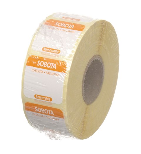Etykiety Food Safety na każdy dzień tygodnia - wielorazowe, HENDI, Sobota, pomarańczowy, 1000 szt., 25x25mm
