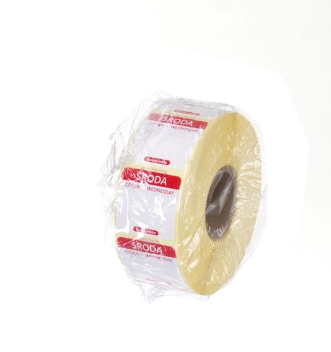 Etykiety Food Safety na każdy dzień tygodnia - wielorazowe, HENDI, Środa, czerwony, 1000 szt., 25x25mm