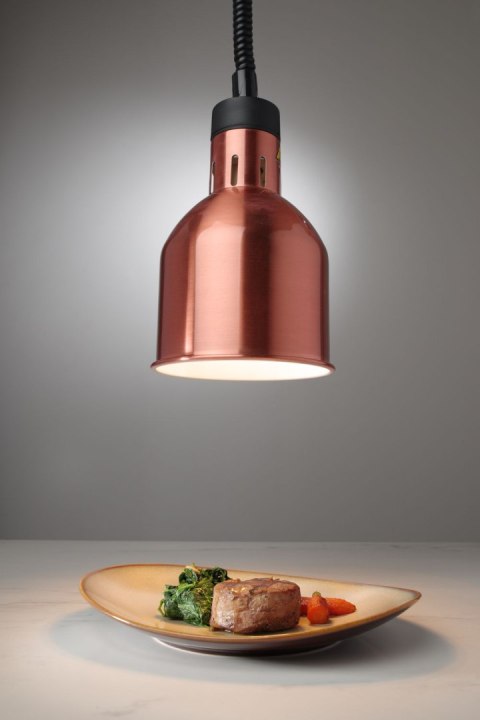 Lampa do podgrzewania potraw wisząca, cylindryczna, HENDI, miedziany, 230V/375W, ⌀175x(H)250mm