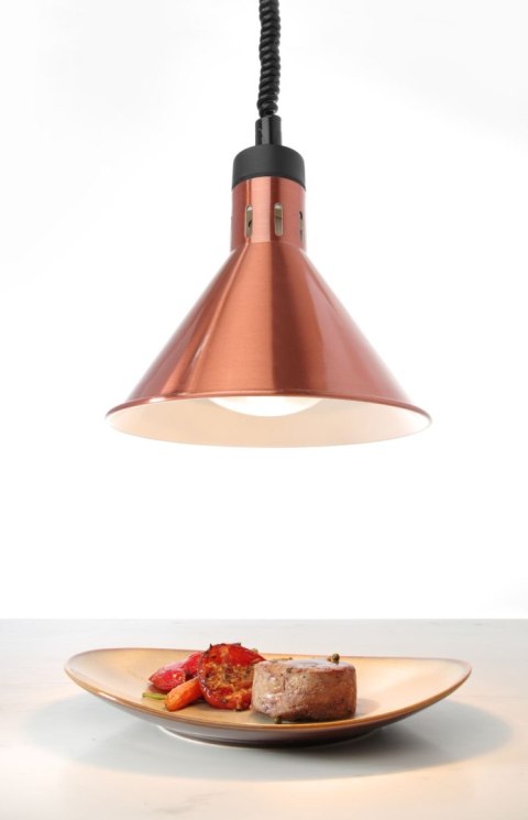 Lampa do podgrzewania potraw wisząca, stożkowa, HENDI, miedziany, 230V/375W, ⌀275x(H)250mm