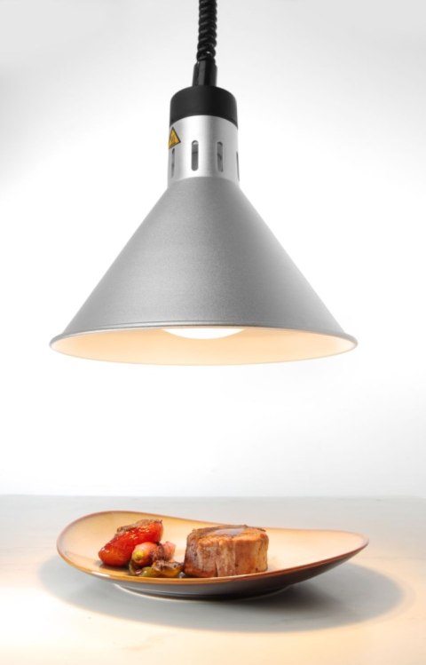 Lampa do podgrzewania potraw wisząca, stożkowa, HENDI, srebrny, 230V/375W, ⌀275x(H)250mm