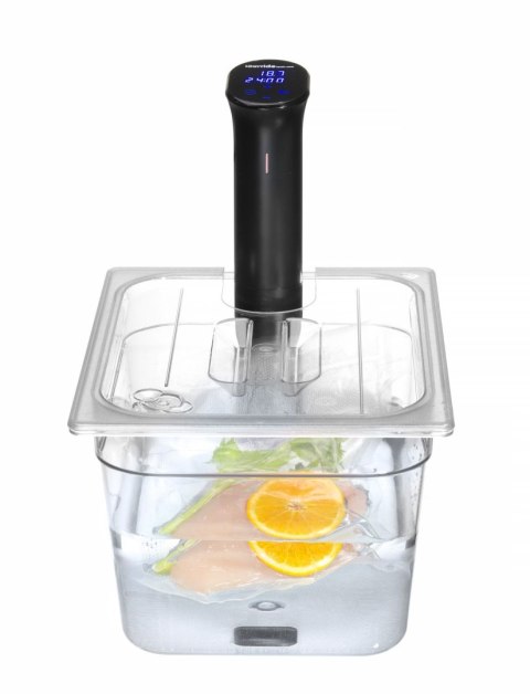 Pokrywka do pojemników GN 1/2 z poliwęglanu z wycięciem na Cyrkulator Sous-Vide 222645