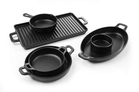 Rondelek czarny mini owalny Little Chef, HENDI, Little Chef, czarny, 263x140x(H)37mm