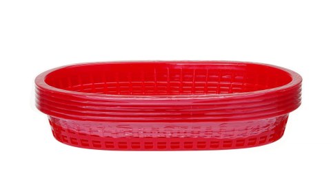 Koszyk do pieczywa owalny, HENDI, czerwony, 6 szt., 272x175x(H)38mm
