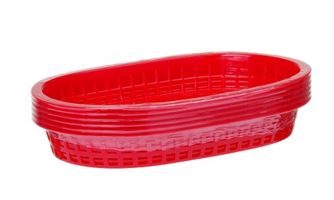 Koszyk do pieczywa owalny, HENDI, czerwony, 6 szt., 272x175x(H)38mm