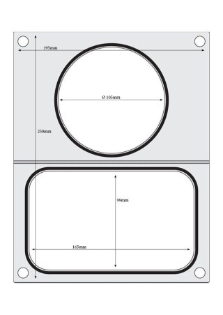 Matryca do zgrzewarki, HENDI, 2 pojemniki: 1x 178x113 mm + 1x ø115 mm