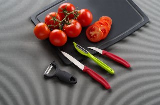 Nóż do obierania z wygiętym ostrzem, HENDI, czerwony, (L)158mm