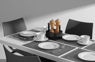 Podkładka na stół, ramka - zestaw, HENDI, grafitowy, 6 szt., 450x300mm