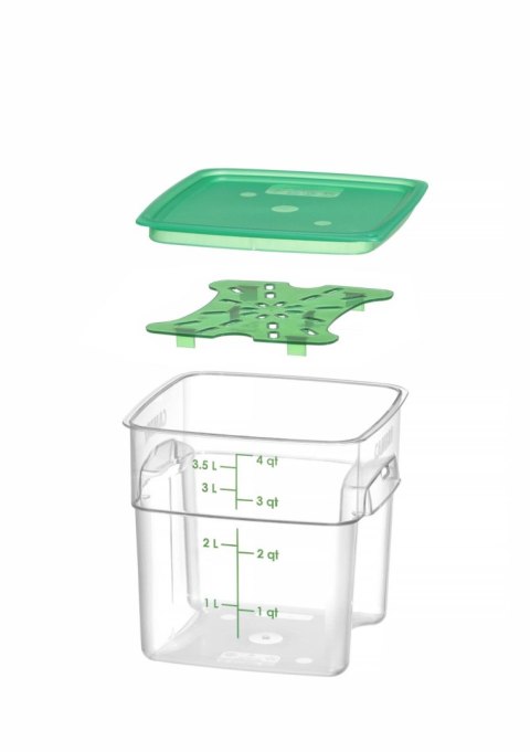 Pojemnik na żywność CamSquares Fresh Pro, Cambro, 3,8L, transparentny, 191x191x(H)183mm