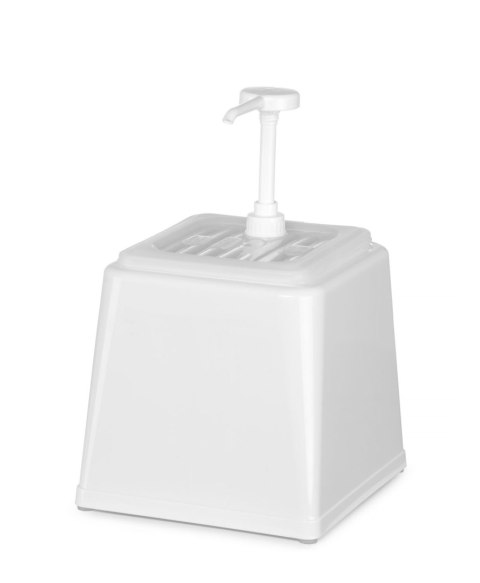 Pojemnik do sosów z pompką, HENDI, 2,5L, biały, 230x210x(H)327mm