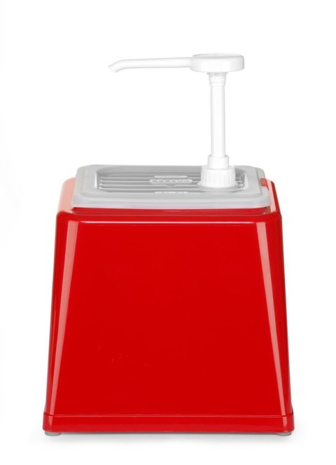 Pojemnik do sosów z pompką, HENDI, 2,5L, czerwony, 230x210x(H)327mm
