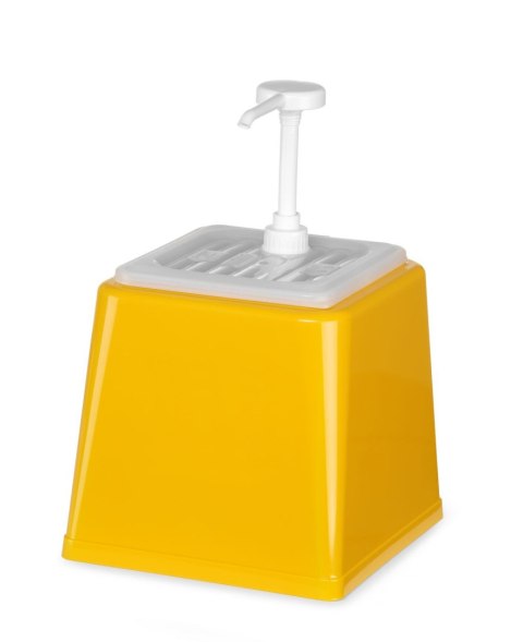 Pojemnik do sosów z pompką, HENDI, 2,5L, żółty, 230x210x(H)327mm