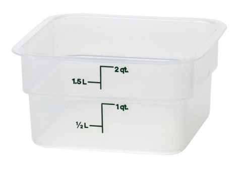 Przezroczysty pojemnik polipropylenowy na żywność CamSquare, Cambro, 1,9 l, 1,9L, transparentny, 185x185x(H)100mm