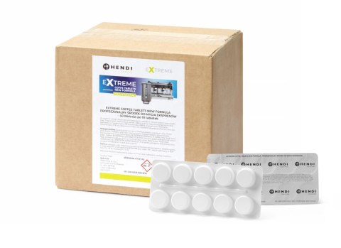Extreme Coffee Tablets NEW FORMULA profesjonalny środek do mycia ekspresów, HENDI, 40 blistrów po 10 tabletek