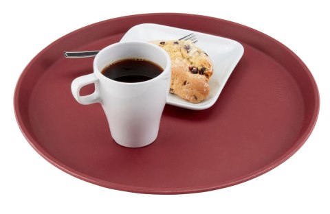 Taca do serwowania CAMBRO CAMTREAD® okrągła, antypoślizgowa burgundowa, śr. 355 mm
