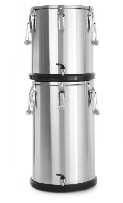 Termos do transportu żywności - z kranem, HENDI, Profi Line, 20L, srebrny, ⌀330x(H)360mm