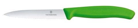 Nóż do jarzyn z ząbkowanym ostrzem, Victorinox, zielony, (L)212mm