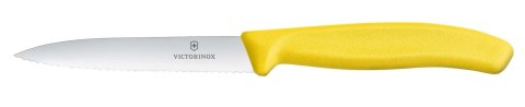 Nóż do jarzyn z ząbkowanym ostrzem, Victorinox, żółty, (L)212mm