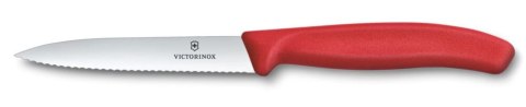 Nóż do jarzyn z ząbkowanym ostrzem, Victorinox, czerwony, (L)212mm