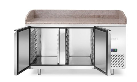 Stół chłodniczy do pizzy 2-drzwiowy z granitowym blatem, Arktic, 250L, granitowy, 230V/250W, 1510x800x(H)875mm