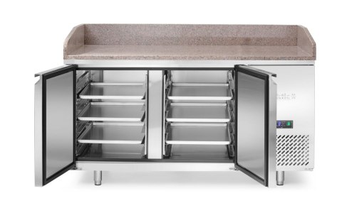 Stół chłodniczy do pizzy 2-drzwiowy z granitowym blatem, Arktic, 250L, granitowy, 230V/250W, 1510x800x(H)875mm
