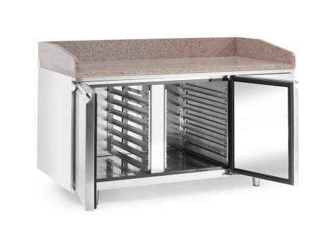 Stół chłodniczy do pizzy 2-drzwiowy z granitowym blatem, Arktic, 250L, granitowy, 230V/250W, 1510x800x(H)875mm