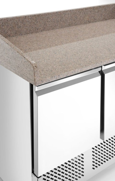 Stół chłodniczy do pizzy 3-drzwiowy z nadstawą i blatem roboczym